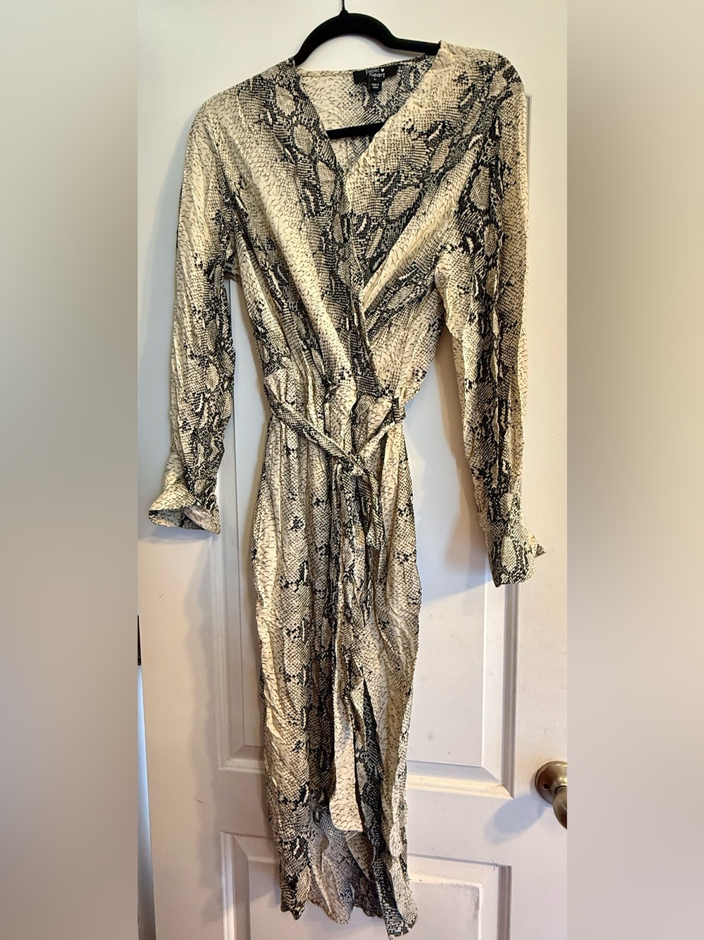 Paper Heart Snake-Print Jumpsuit in Black & Ivory